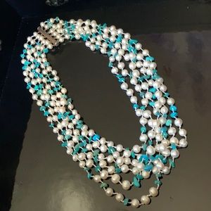 Real Turquoise and Pearl necklace